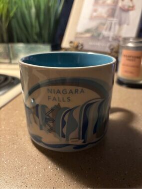 Starbucks Blue and Cream Niagara Falls You Are Here Collectible Mug